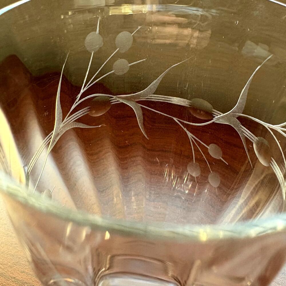 Set of 6 Antique Crystal Irish Coffee Mugs Etched Elegant Hot Toddy Glasses 10oz - Picture 9 of 11